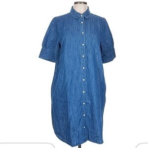 Old Navy Chambray Blue Button-Down Midi Dress